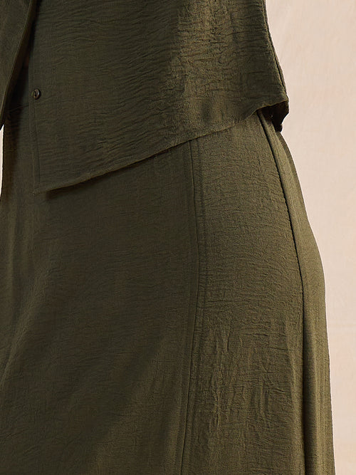 Olive Skirt Co-Ord Set