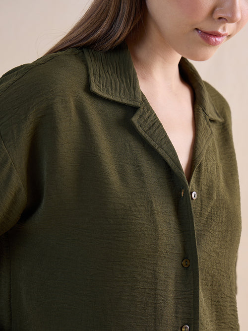 Olive Skirt Co-Ord Set