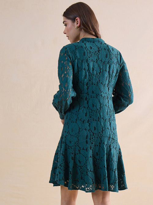 Green Lace Mini Dress