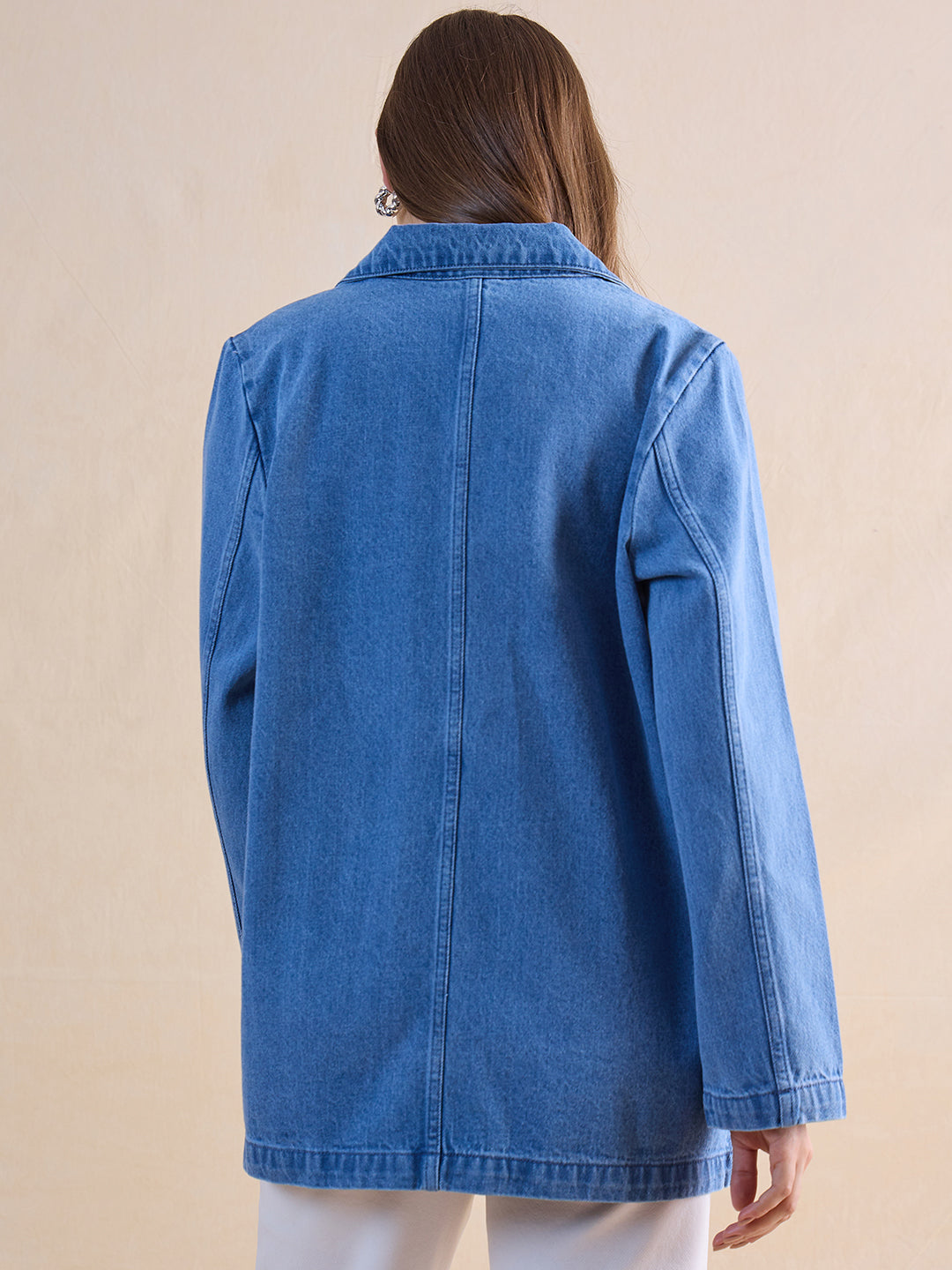 Mid Blue Denim Blazer