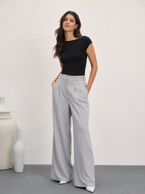 Slate Grey Day To Dusk Wide Leg Pants