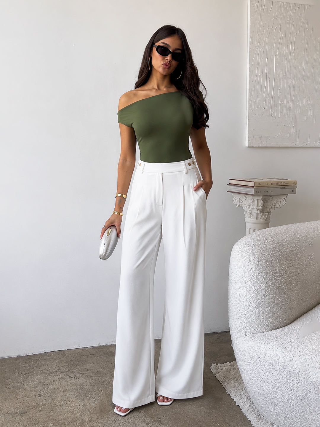 White Day To Dusk Wide Leg Pants