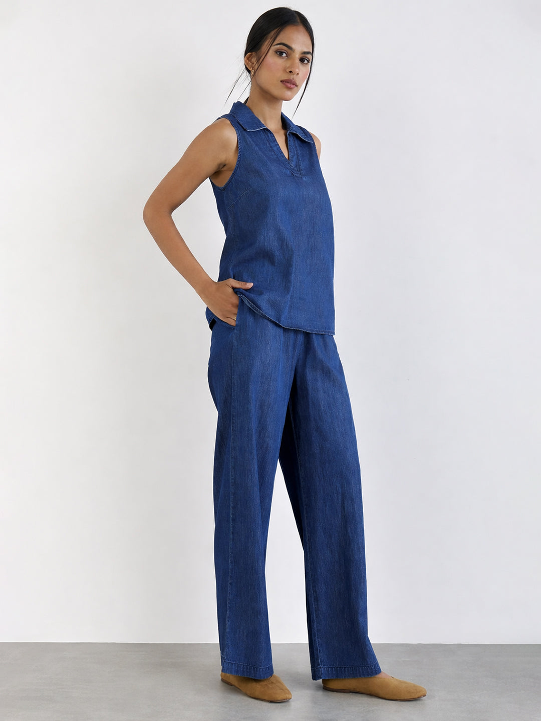 DenimLite Navy Sleeveless Co-Ord