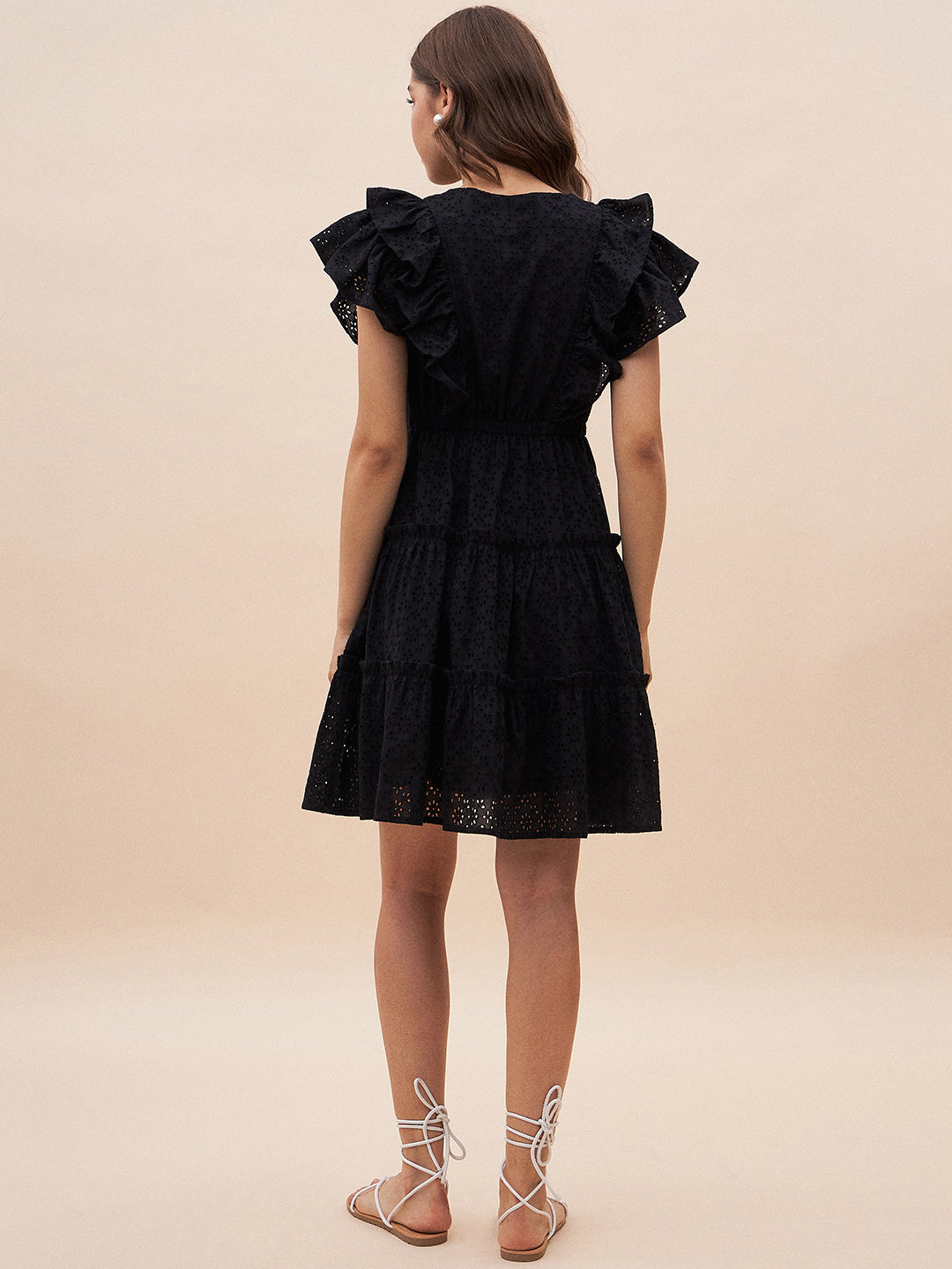 Black Ruffle Tiered Mini Dress