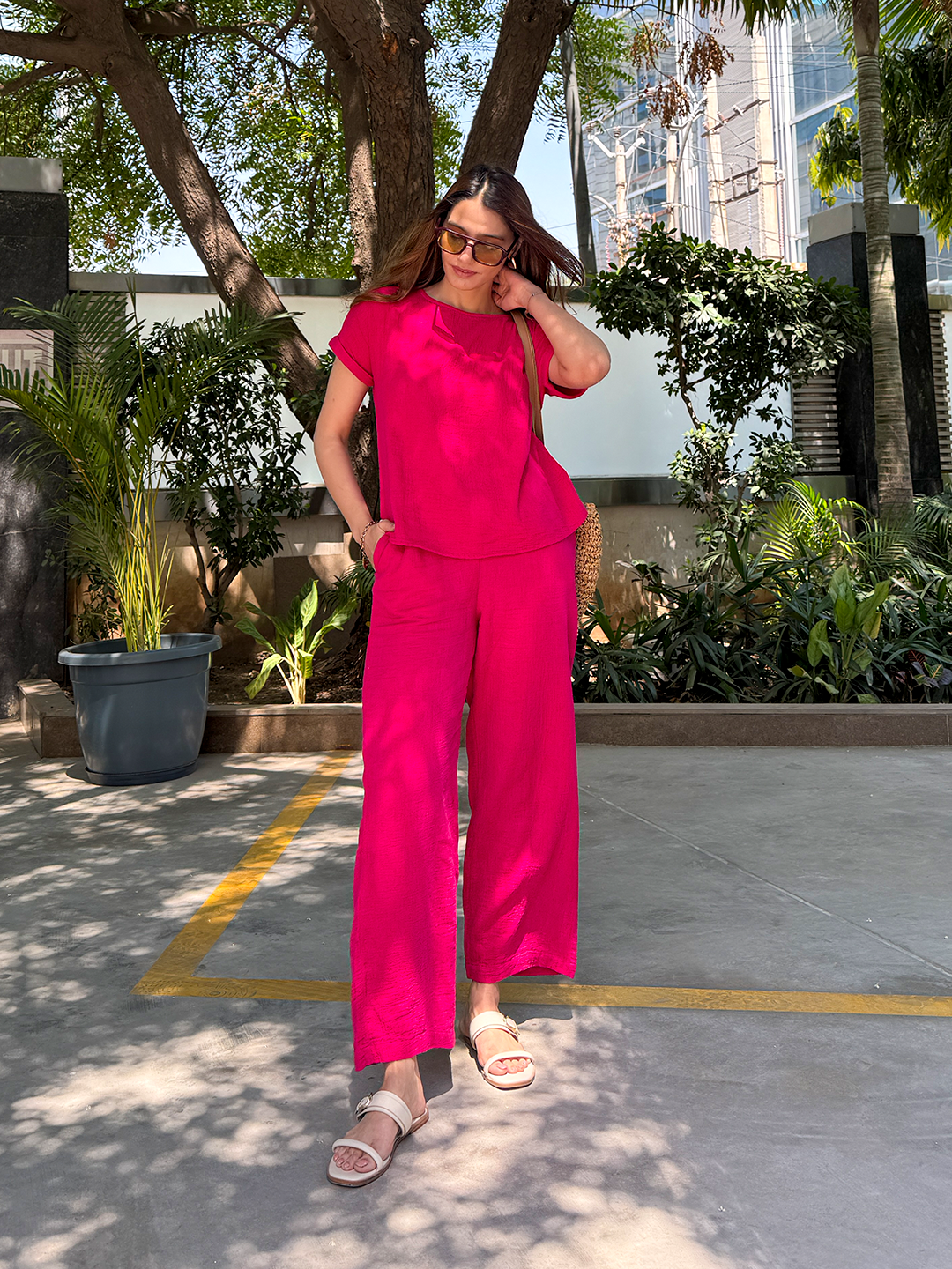 CloudComfort Gauze Pink Co-ord Set