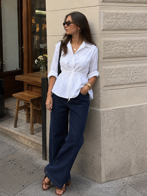White Cotton Dual Pocket Shirt