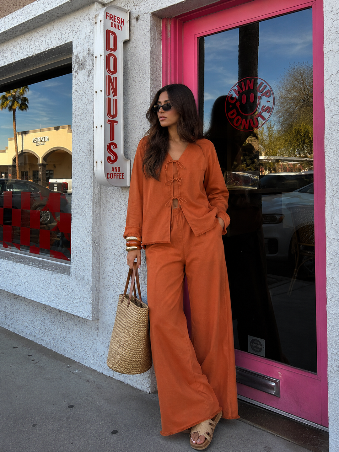 LinenLite Rust Tie-up Co-ord