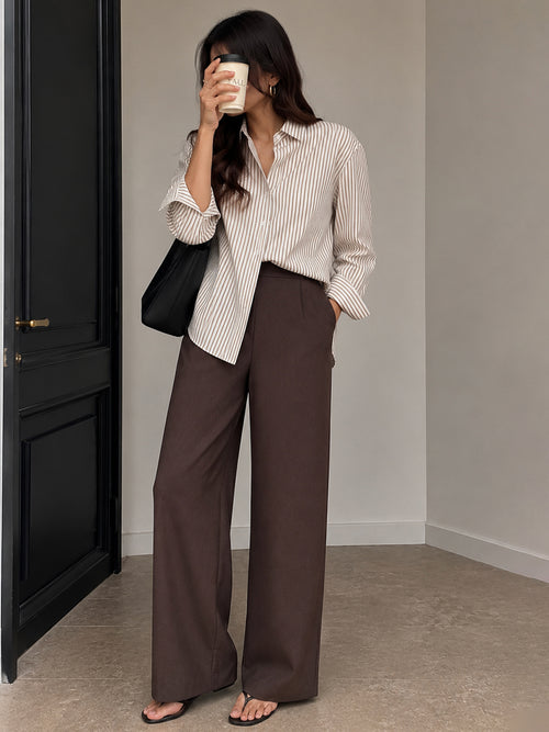 LinenLite Mocha Straight Pants