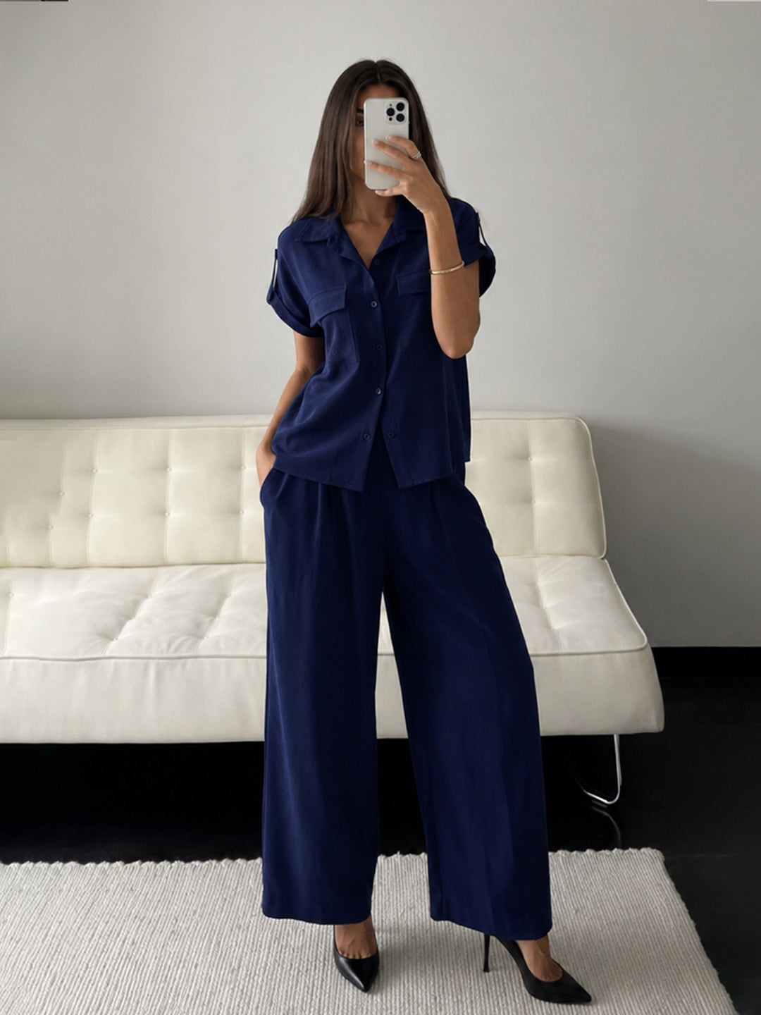 Navy Dual Pocket Co-Ord Set