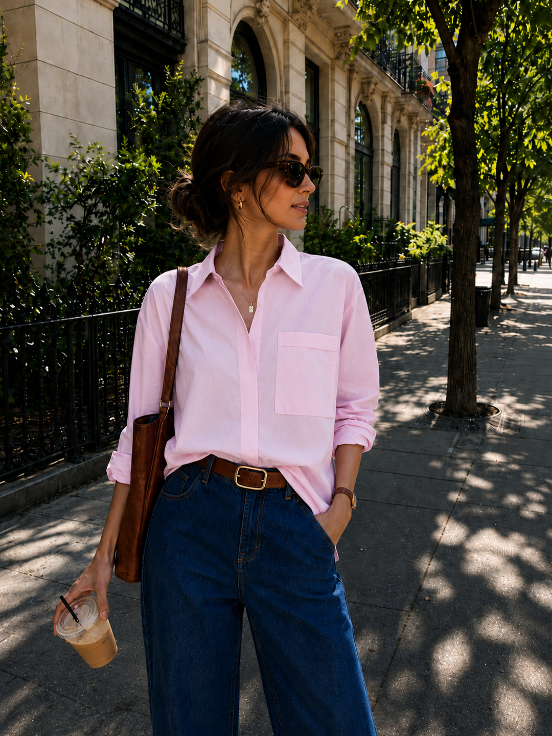 PaperLite Poplin Pink Oversized Shirt