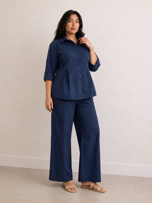PaperLite Poplin Navy Tunic Co-ord Set