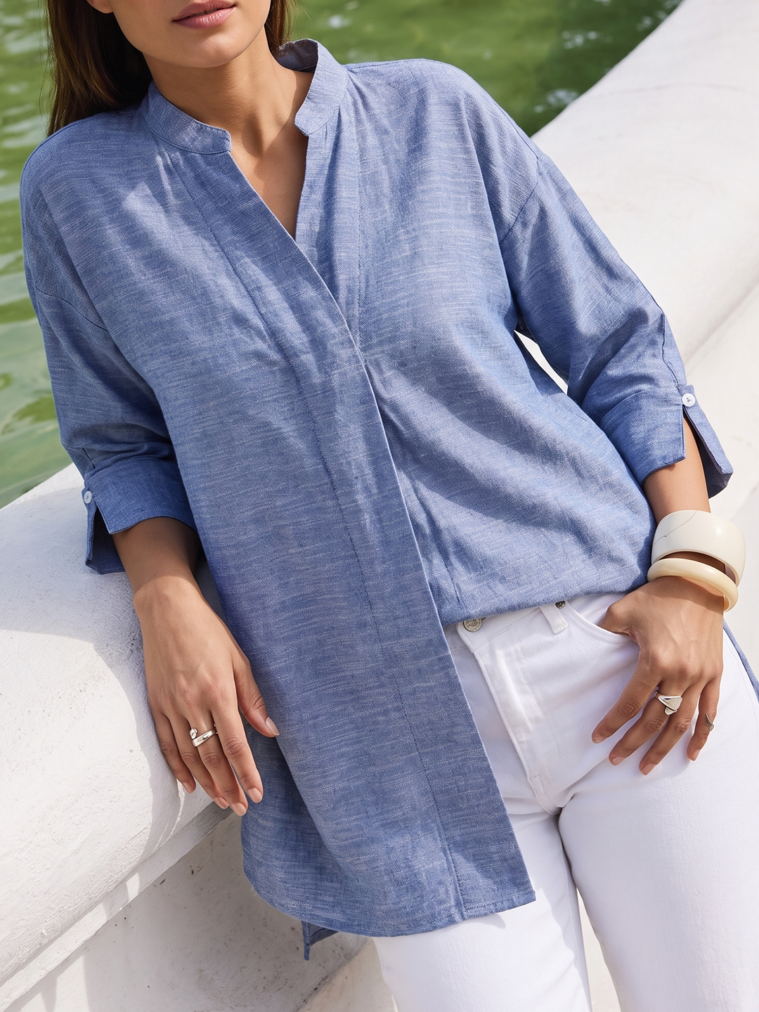 Blue Chambray Oversized Shirt