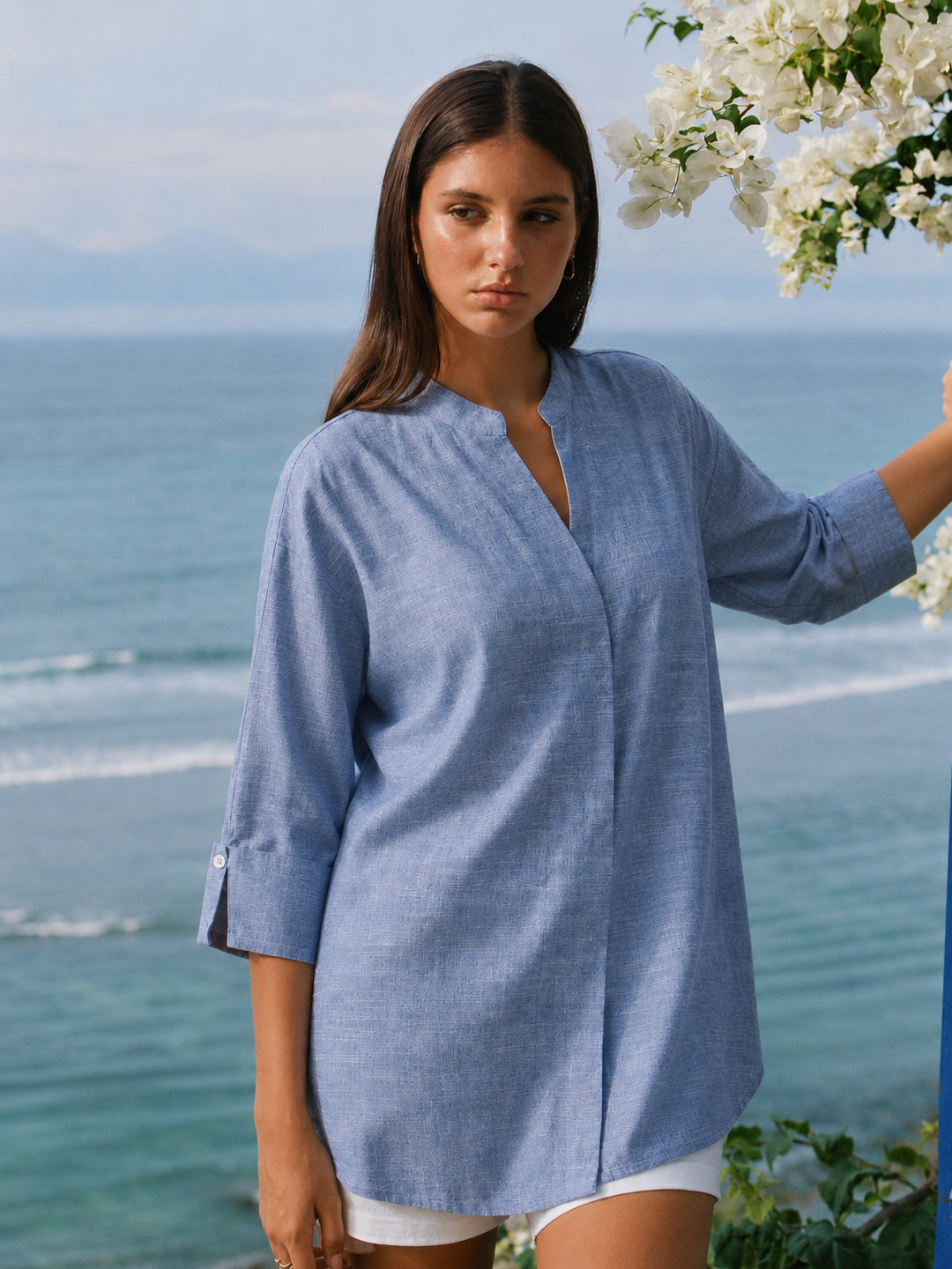 Blue Chambray Oversized Shirt