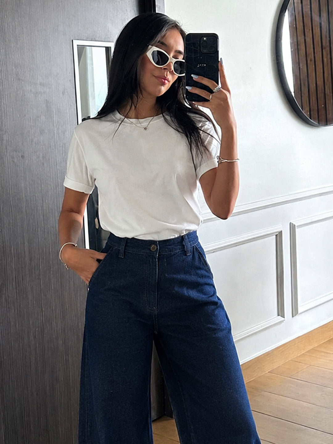 TrueStretch White Oversize Cotton T-Shirt