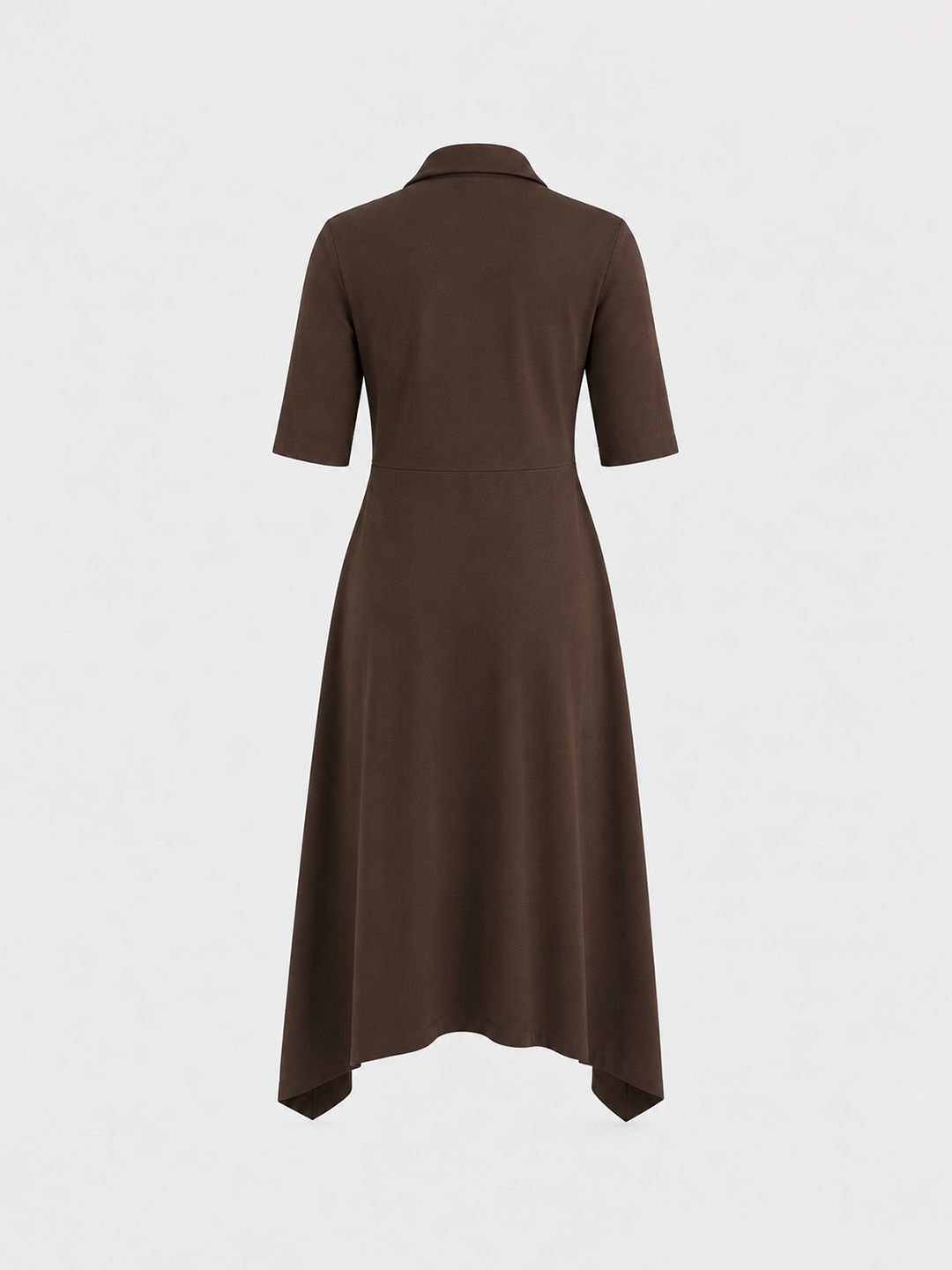 TrueStretch Cotton Mocha Zip-Up Dress