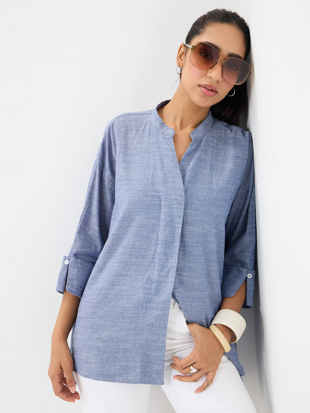 Blue Chambray Oversized Shirt