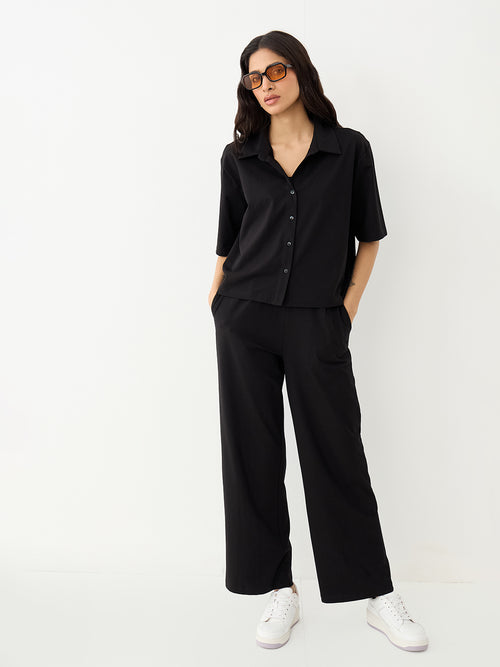 Black With Contrast Stitch Knit Co-Ord