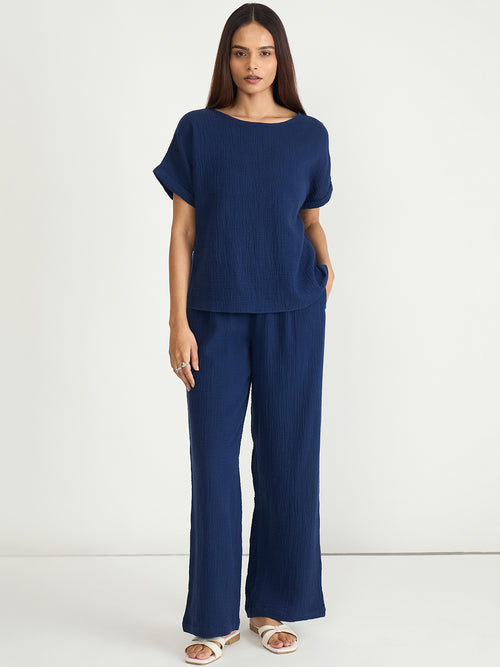 CloudComfort Gauze Navy Co-ord Set
