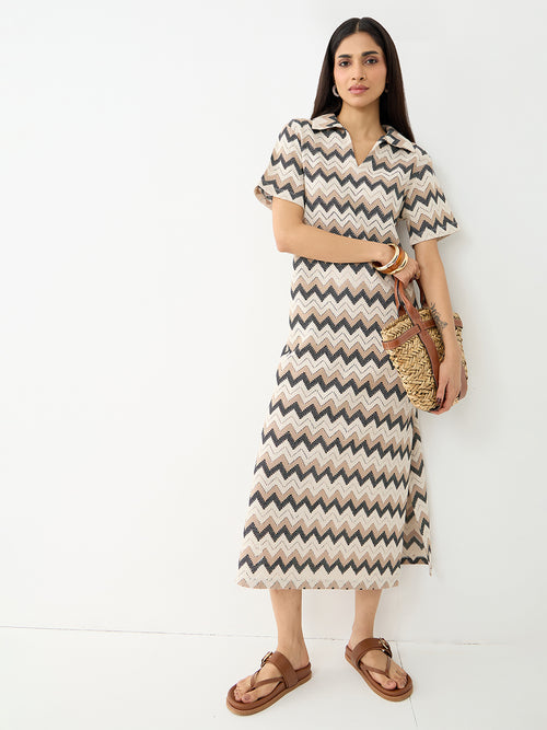 Multi Chevron Crochet Maxi Dress