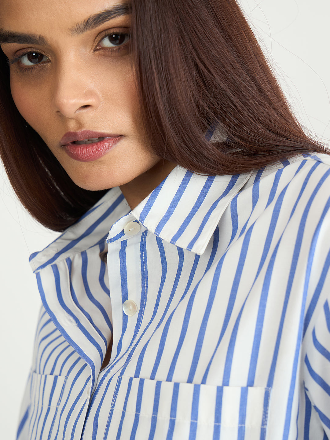 Blue Stripe Oversized Shirt