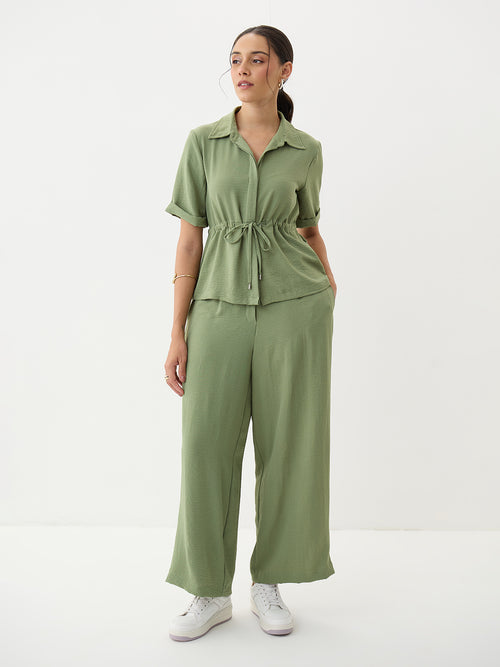 Sage Green Drawstring Detail Co-Ord Set