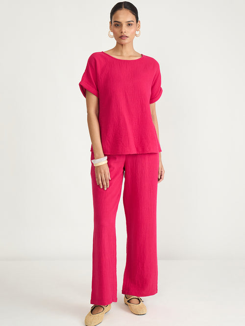 CloudComfort Gauze Pink Co-ord Set