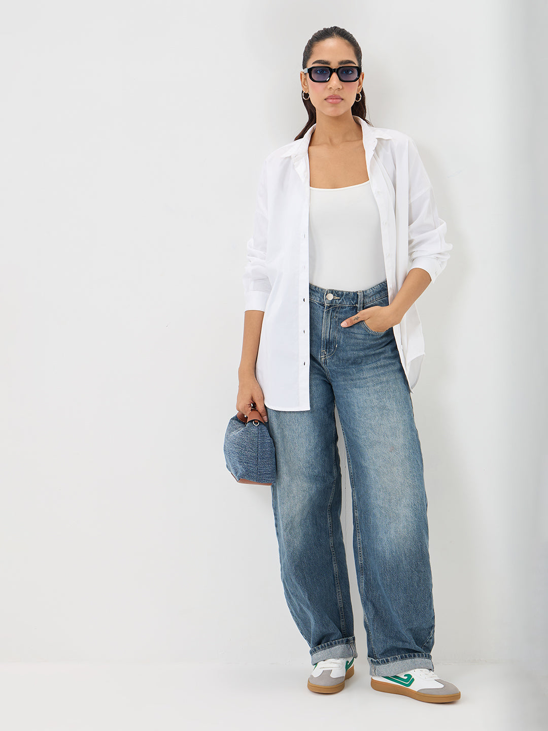 White Cotton Oversized Shirt