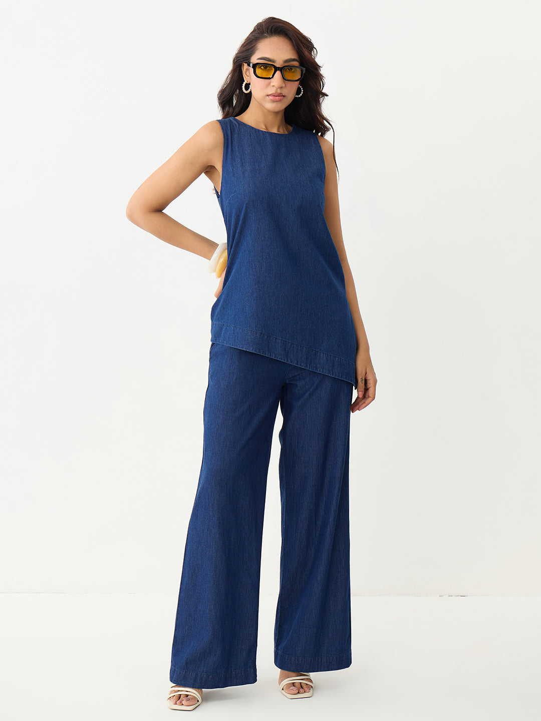 DenimLite Navy Asymmetric Co-ord