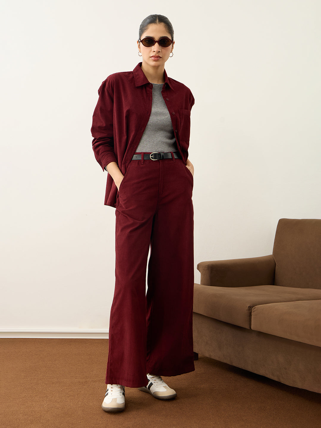 The Cool Girl Wine Corduroy Pants
