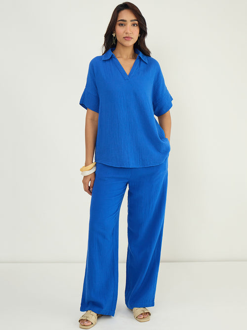 CloudComfort Gauze Blue Co-ord Set