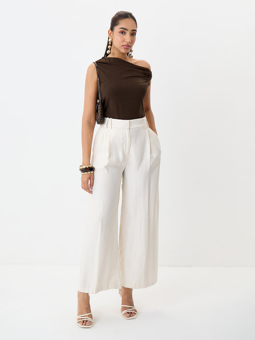 TrueStretch Brown One Shoulder Top