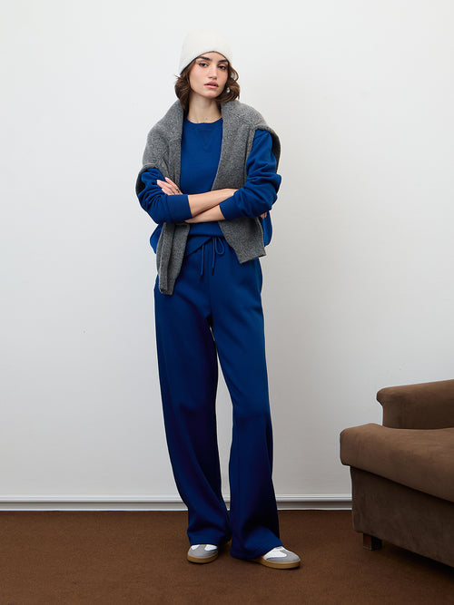 Royal Blue Straight Leg Fleece Trackpants