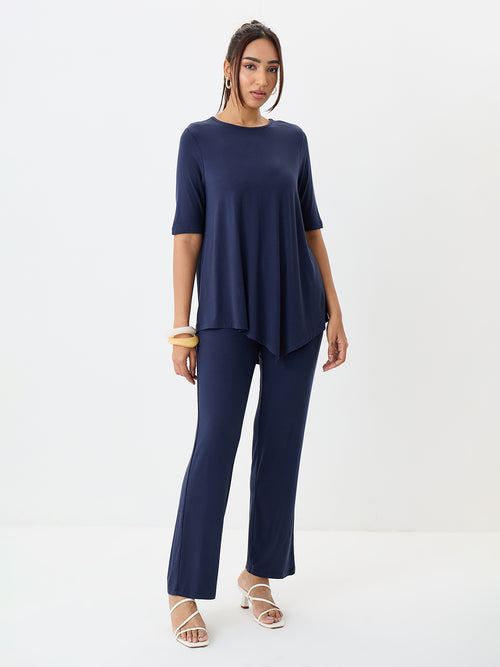UltraSoft Bamboo Navy Asymmetrical Co-Ord