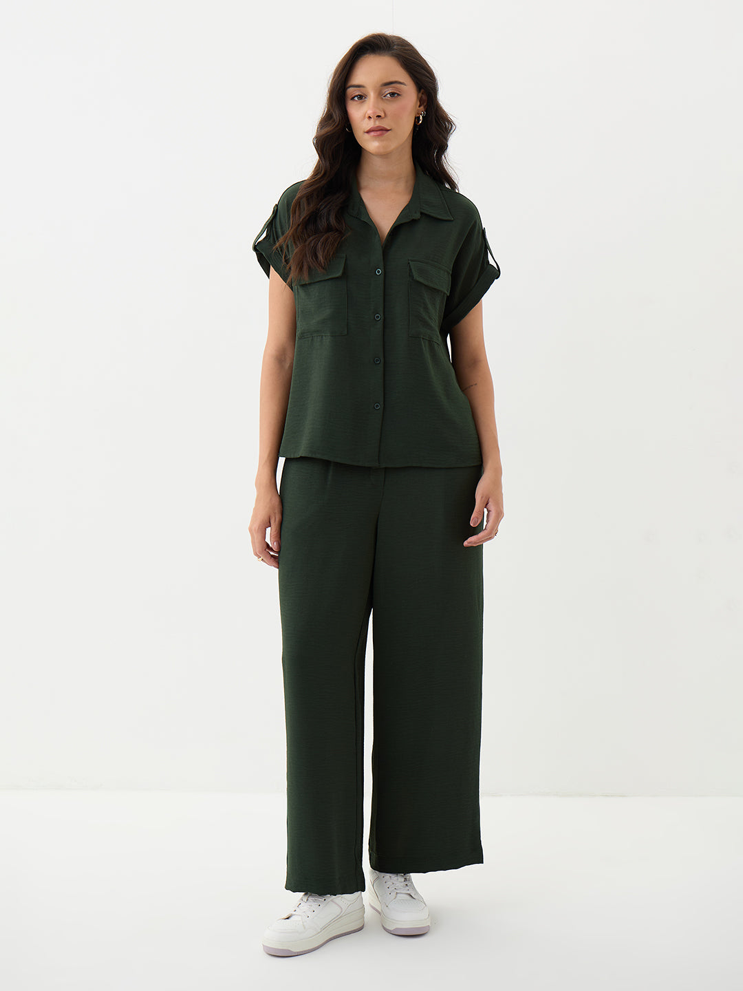 Bottle Green Dual Pocket Co-Ord Set