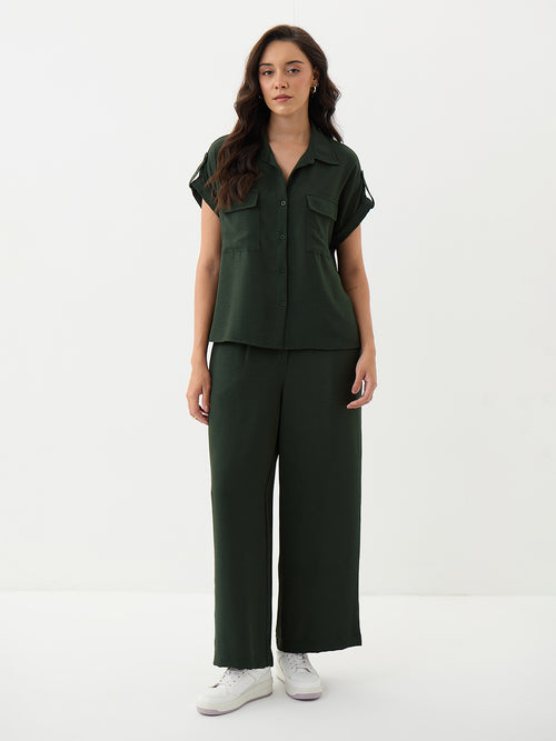 Bottle Green Dual Pocket Co-Ord Set