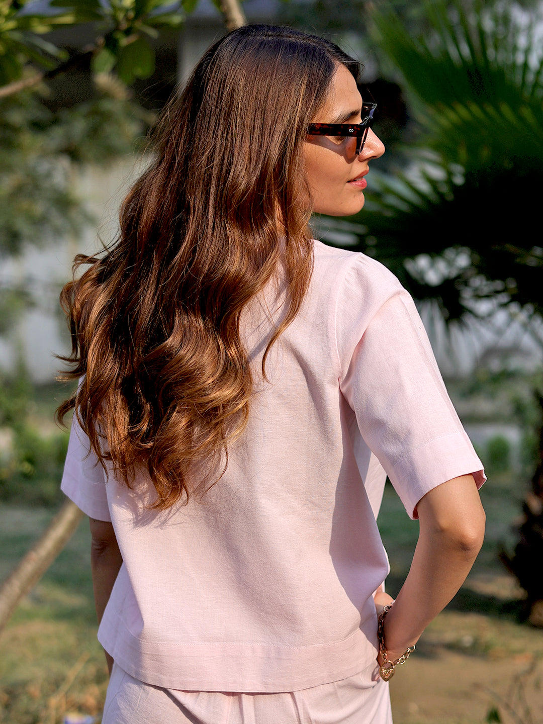 LinenLite Powder Pink Easy Fit Top