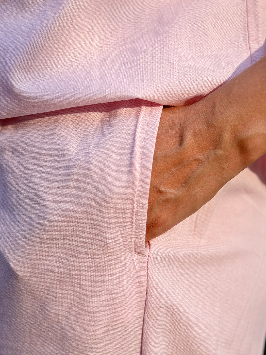 LinenLite Powder Pink Straight Pants