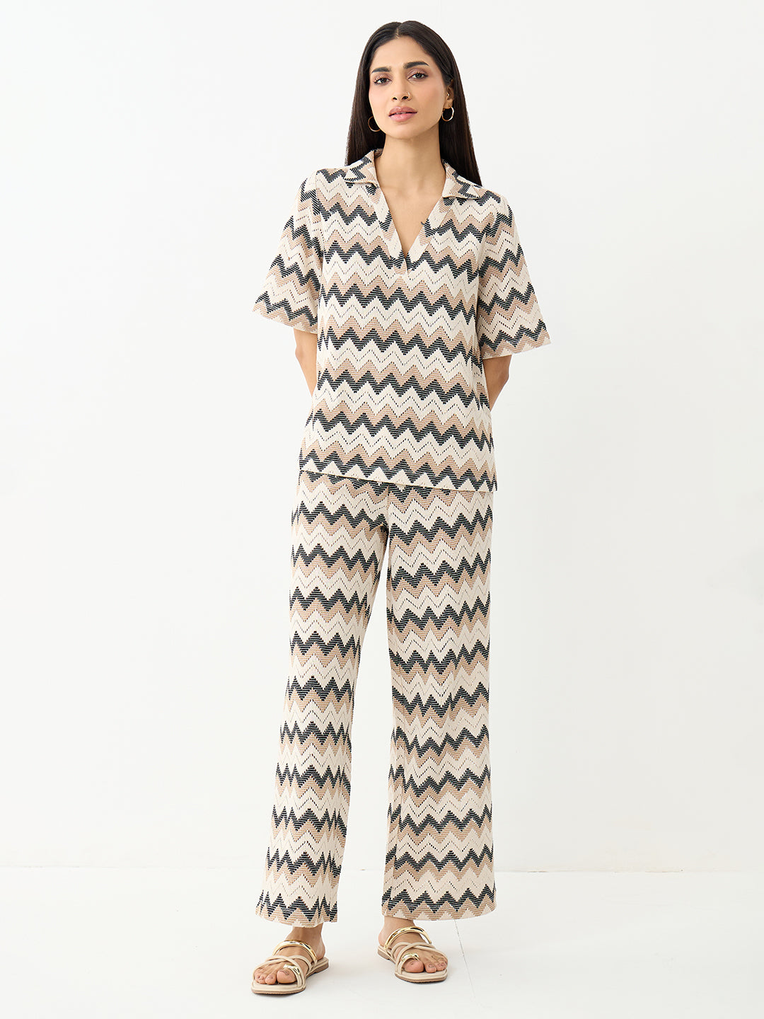 Multi Chevron Crochet Co-Ord Set