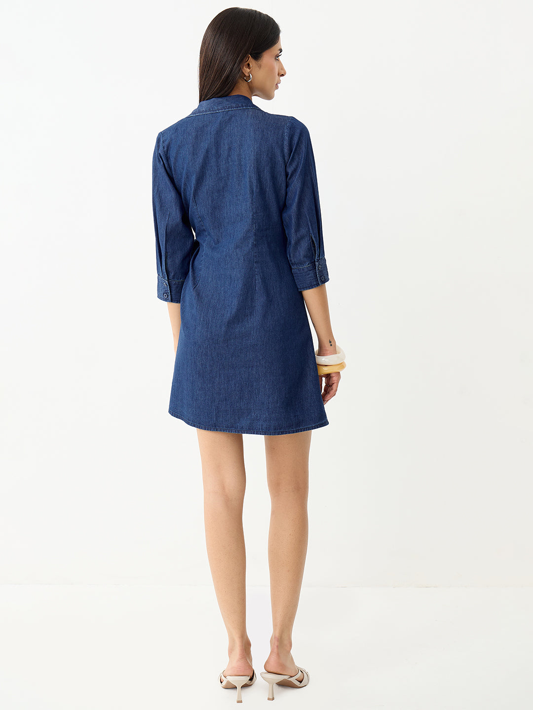 DenimLite Navy Wrap Mini Dress