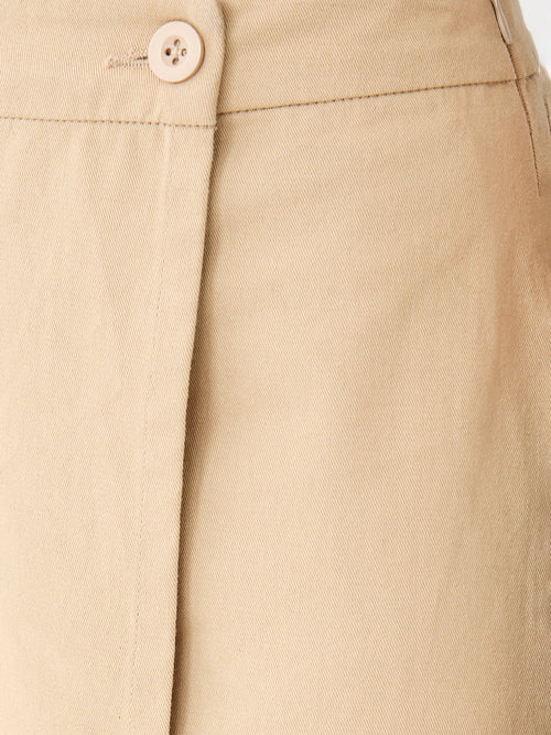 Beige Wrap Maxi Skirt