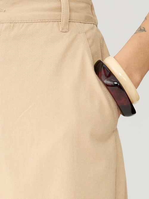 Beige Straight Fit Pants