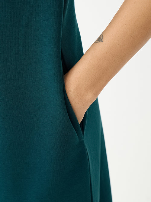 Teal Relaxed Fit Midi Knit Dress