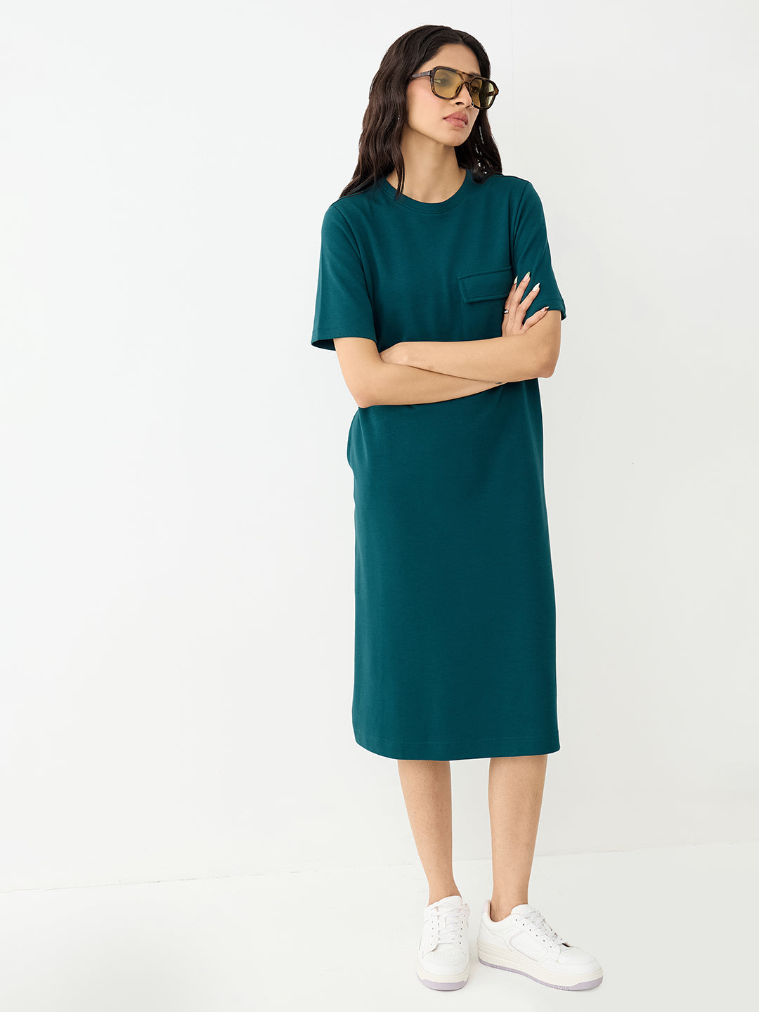 relaxed fit t shirt dress Short Sleeve T-Shirt Dress – The Hanger Boutique main image 1