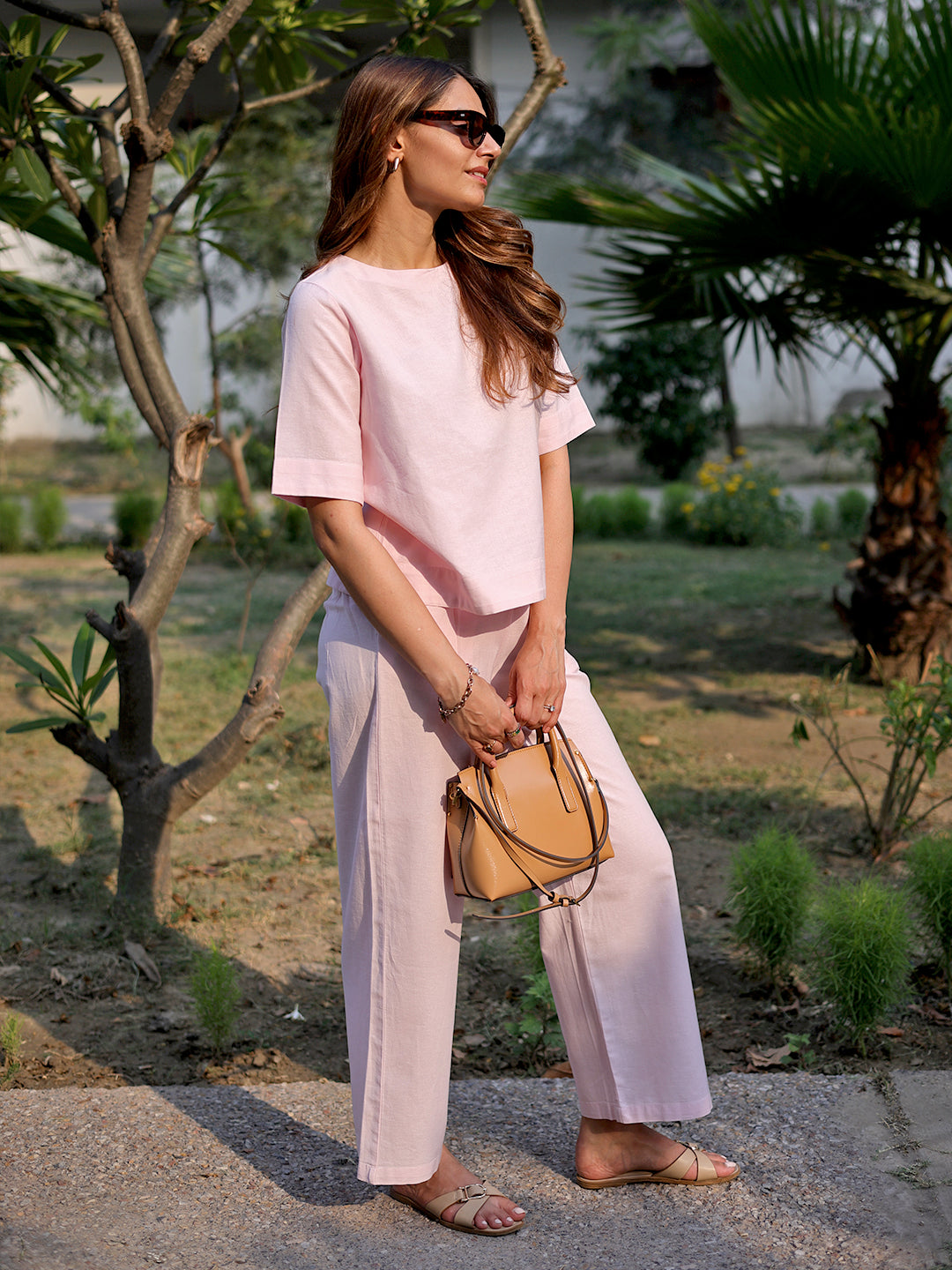 LinenLite Powder Pink Easy Fit Top
