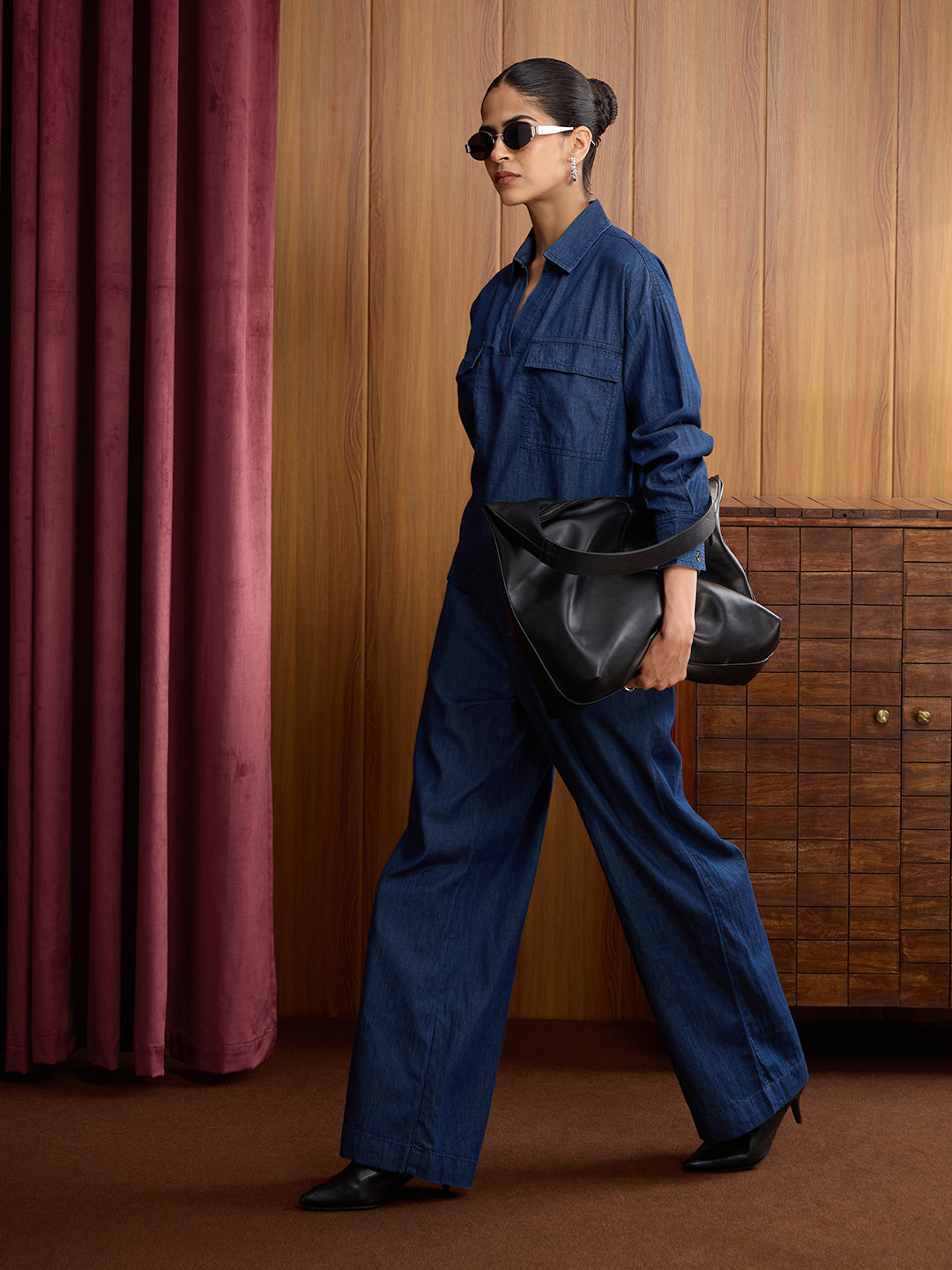 Navy Dual Pocket Denim Co-ord