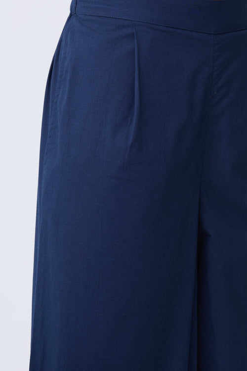 Navy Poplin Tunic And Pants Co-Ord