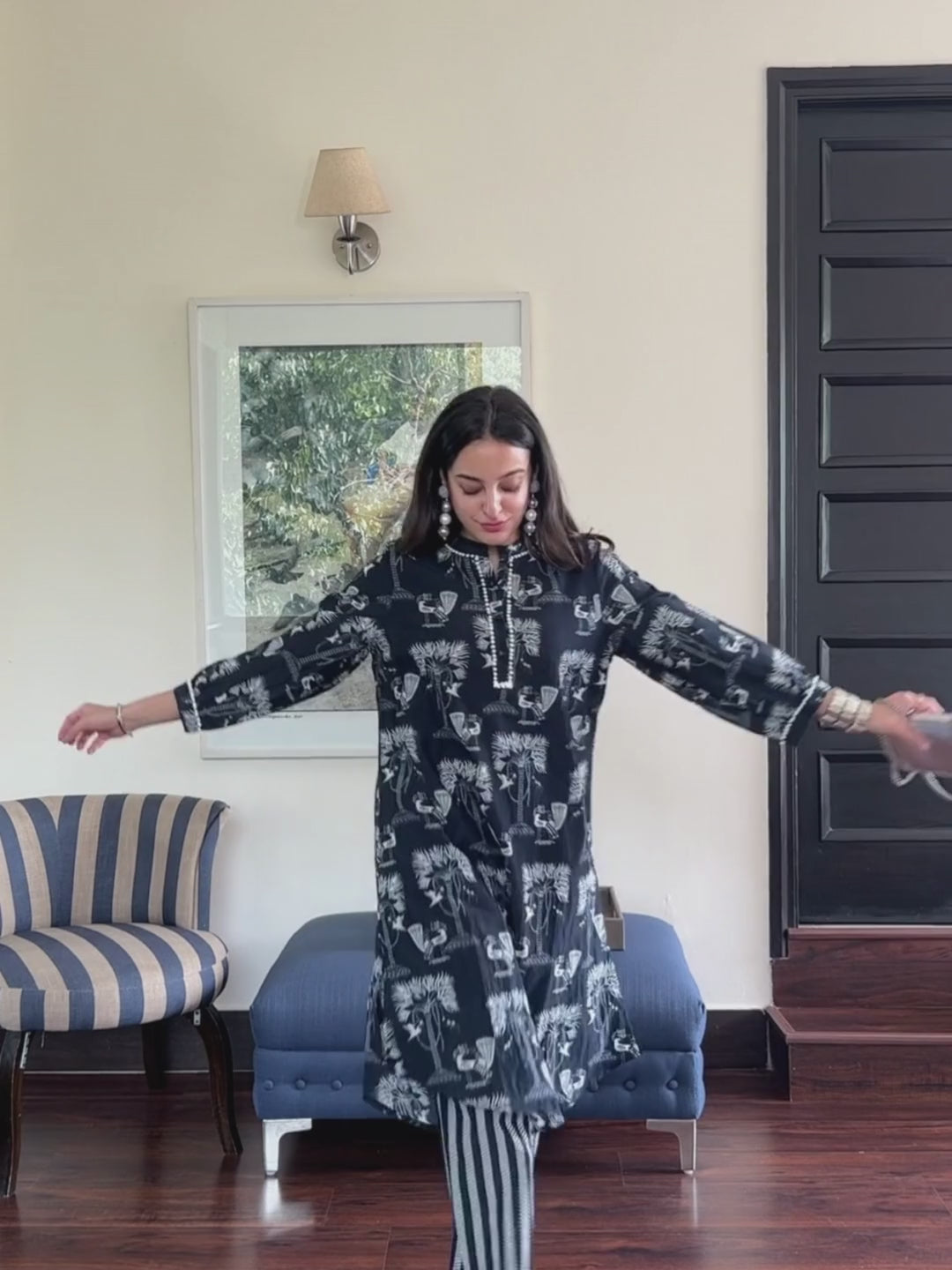 Black Tribal Printed Co-Ord Set