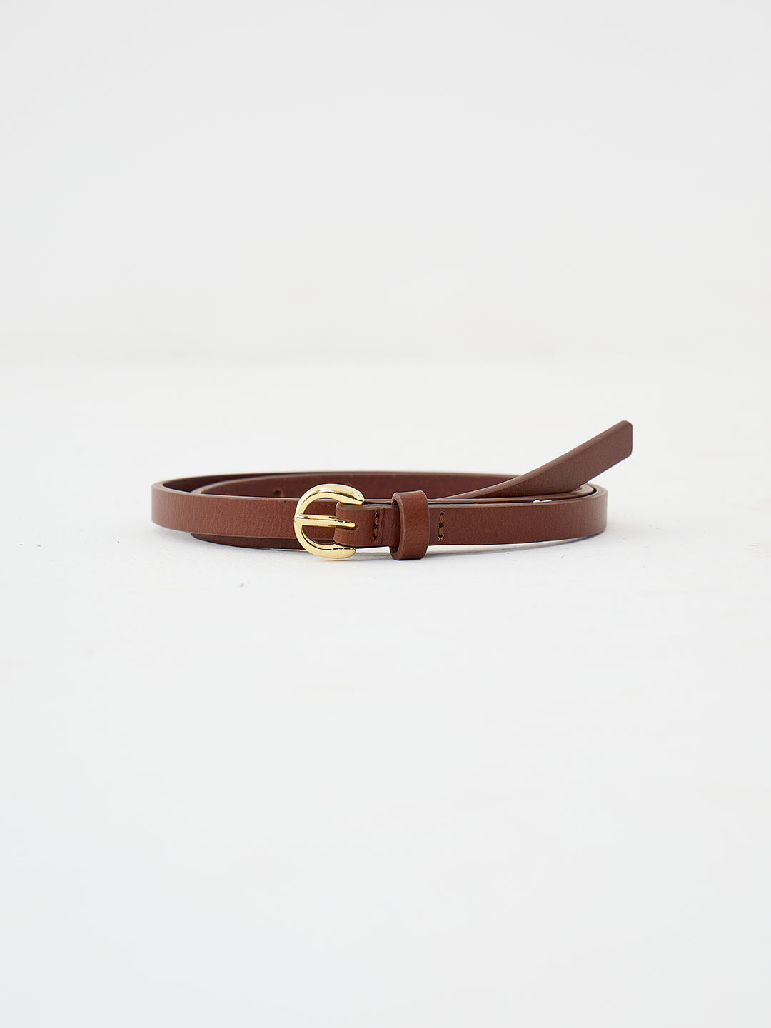 Brown Refined Slim Leather Belt