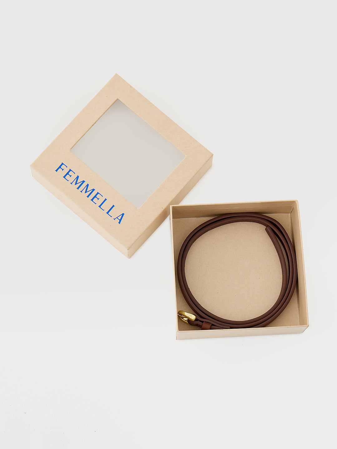 Brown Refined Slim Leather Belt