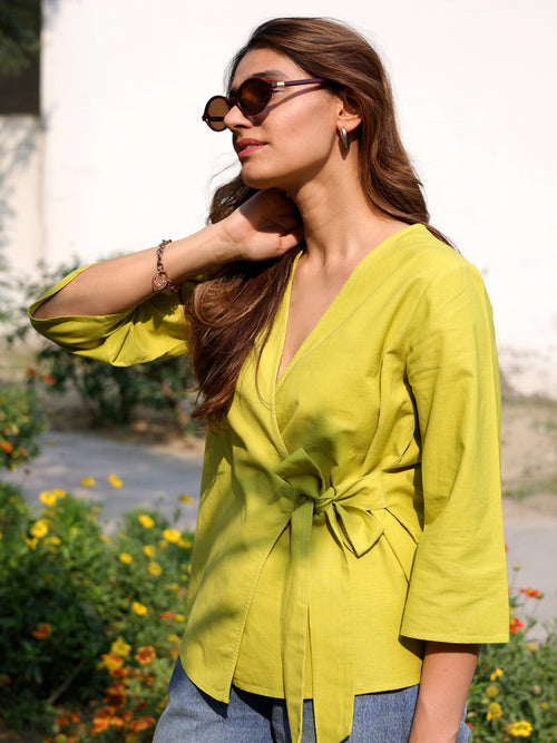 LinenLite Citrine Wrap Top